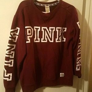 PINK Victoria's Secret Maroon Logo Sweatshirt